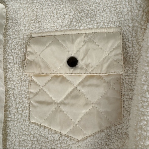 The Sweatshirt Project Sherpa Fleece Jacket Women’s Large Ivory - Picture 6 of 7